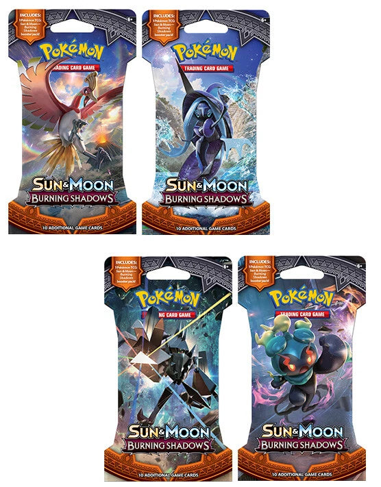 1 x 10-Cards Burning Shadows Pokemon Sun Moon Booster Blister Sealed Pack ENG Hover Image