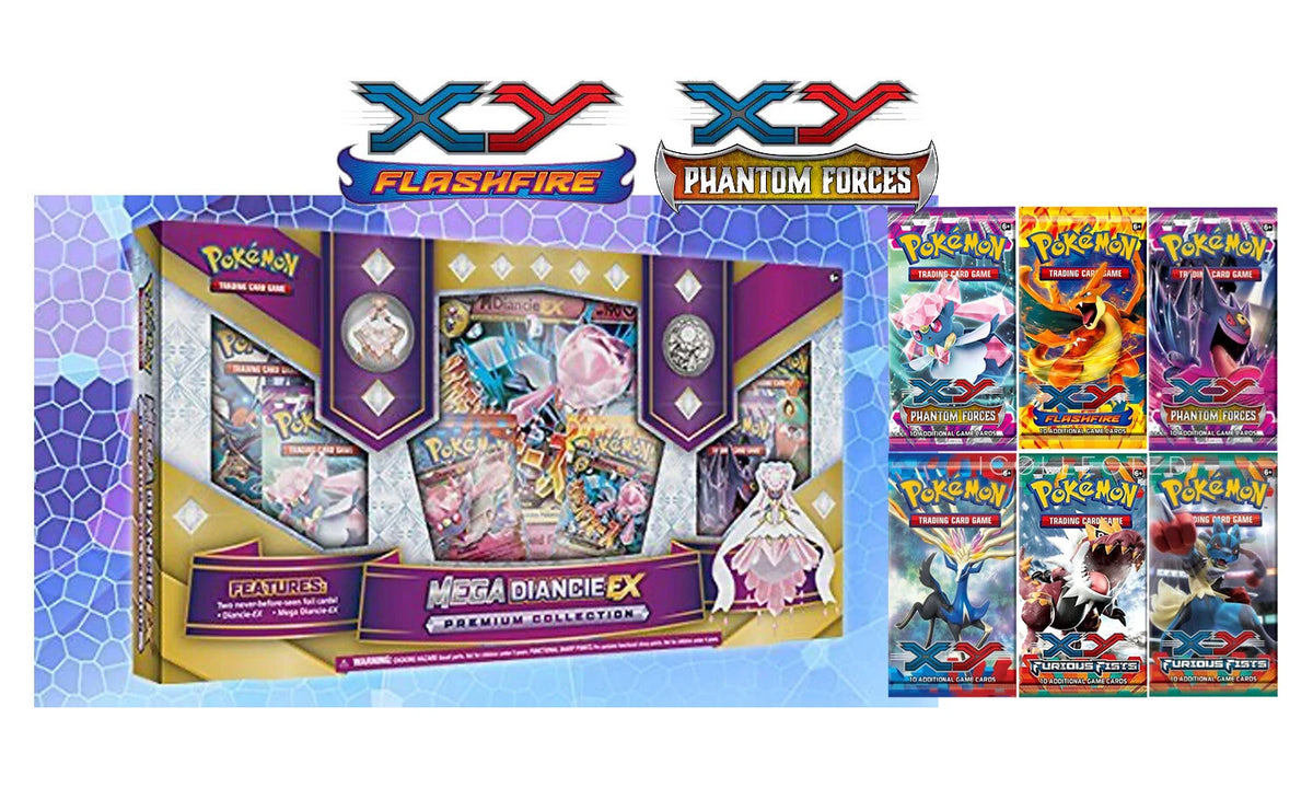 Mega Diancie - EX Premium Collection box Pokemon Cards | 6 x Booster Packs Holo+