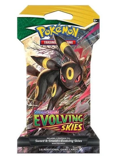 1 x 10-Cards Evolving Skies Pokemon Card Sword & Shield Blister Booster Pack ENG Hover Image