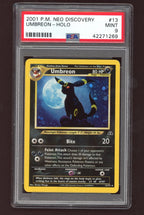 Umbreon Holo Pokemon Card Neo Discovery 13/75 ARK BGS PSA 9